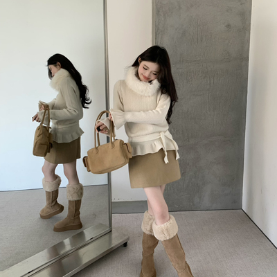 grapestone 葡萄籽-26年早春韩系小标遮胯显瘦暖色系半身裙