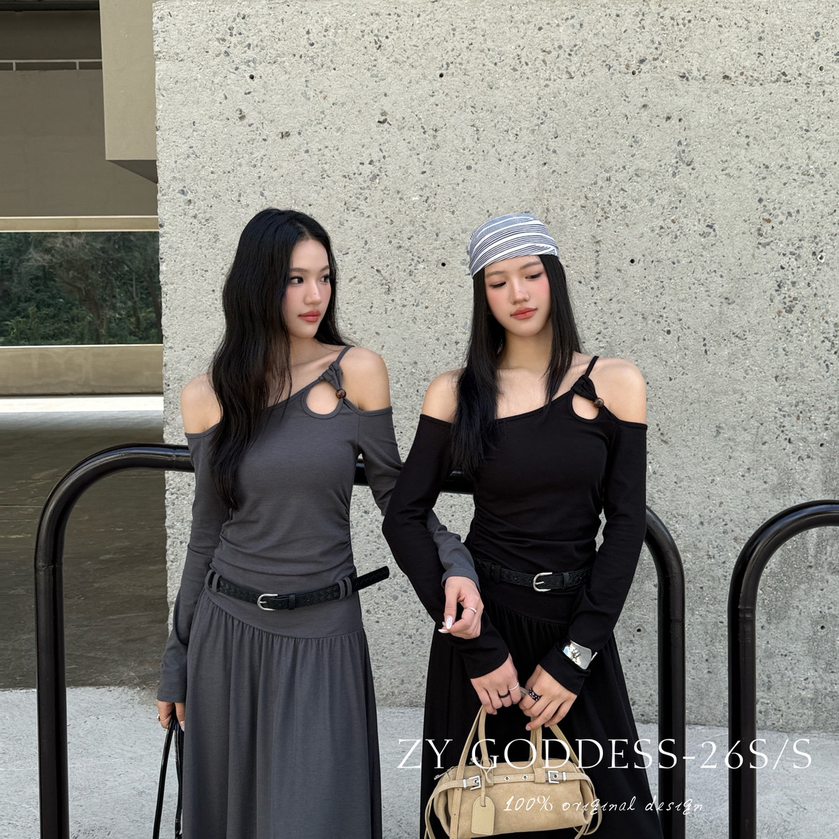 ZY GODDESS-尔设计感穿珠吊带漏肩斜肩设计感长裙连衣裙(配腰带),女装/女士精品,连衣裙,淘宝优惠券,粉丝福利购,淘宝优惠卷