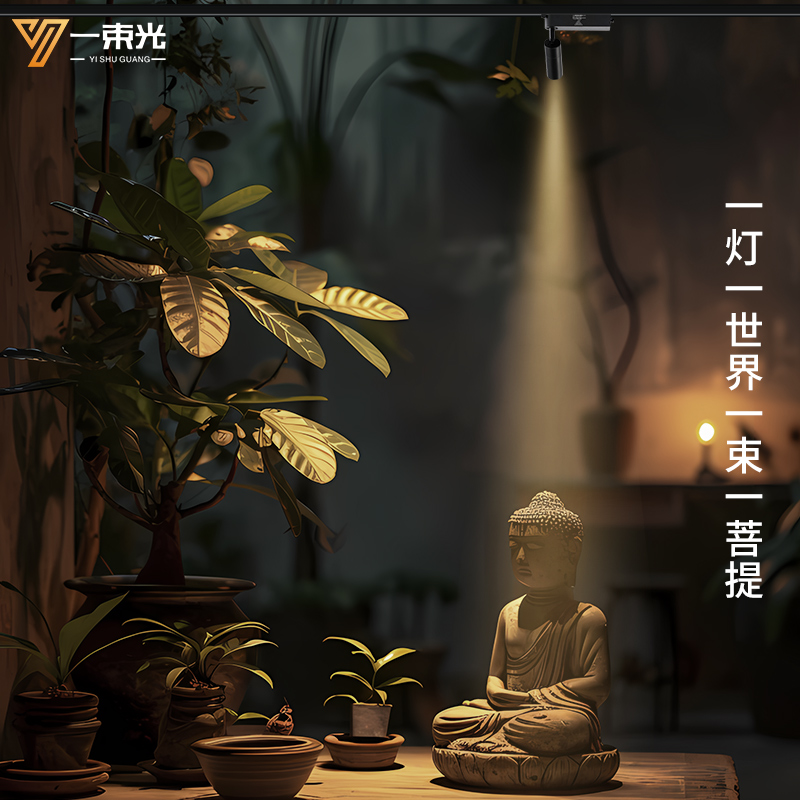 一束光聚光射灯智能轨道灯客厅茶室艺术饰品博物馆氛围餐饮吸顶灯