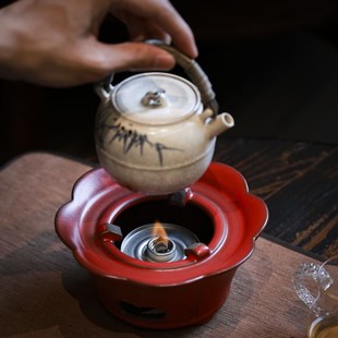 煮茶炉手工陶瓷煮茶器酒精炉围炉煮茶 梵山堂 山楂红酒精炉