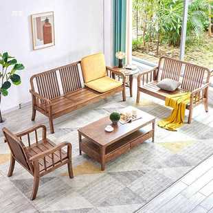 实木沙发冬夏二用小客厅白坯三座位薄垫广东佛山家具顺德龙江乐从