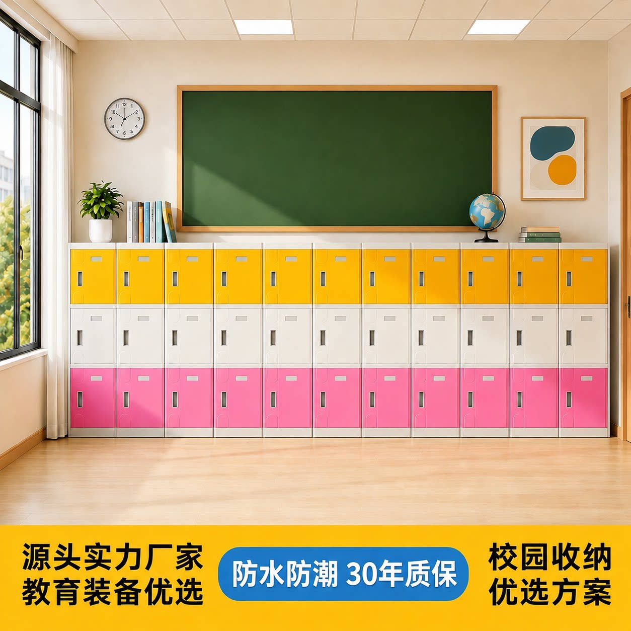 abs书包柜防水带锁彩色独立柜图片