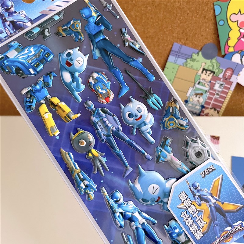 优选你特工队贴纸儿童卡s通立体泡泡贴贴画金刚男孩粘贴塞米机甲,