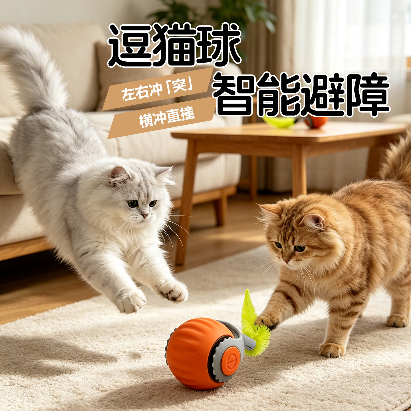 哈奇米智能逗猫球自动滚动避障
