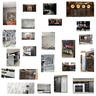 富美家大理石纹防火板岩石饰黑白根鱼肚白水泥色水磨石朗生板