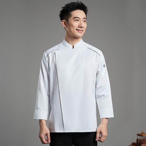 新款厨师工作服餐厅餐饮厨房食堂饭店后厨长短袖厨师工装刺绣Logo