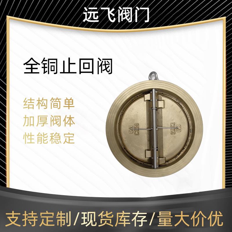 止回阀防回流单向阀DN200H77X-10T聚四氟乙烯蝶形全铜止回阀阀