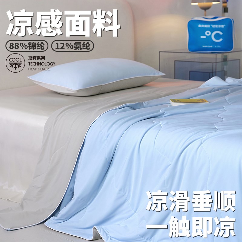 WWW小冰芯升级净值力空调被单双人瞬间持久凉感夏凉被B0017