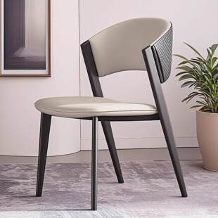 意式极简餐椅北欧设计师椅子现代简约家用靠背椅轻奢餐桌椅酒店椅