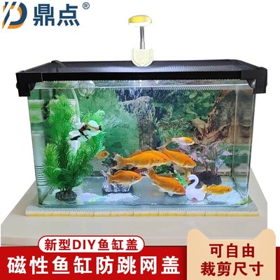 鱼缸防跳网磁性磁铁防跳缸鱼缸防逃网盖雷龙防跳网乌龟防逃爬虫盖