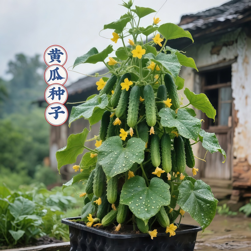 高产旱黄瓜种子唐山秋瓜种孑春秋四季超甜满地爬青瓜水果黄瓜籽种