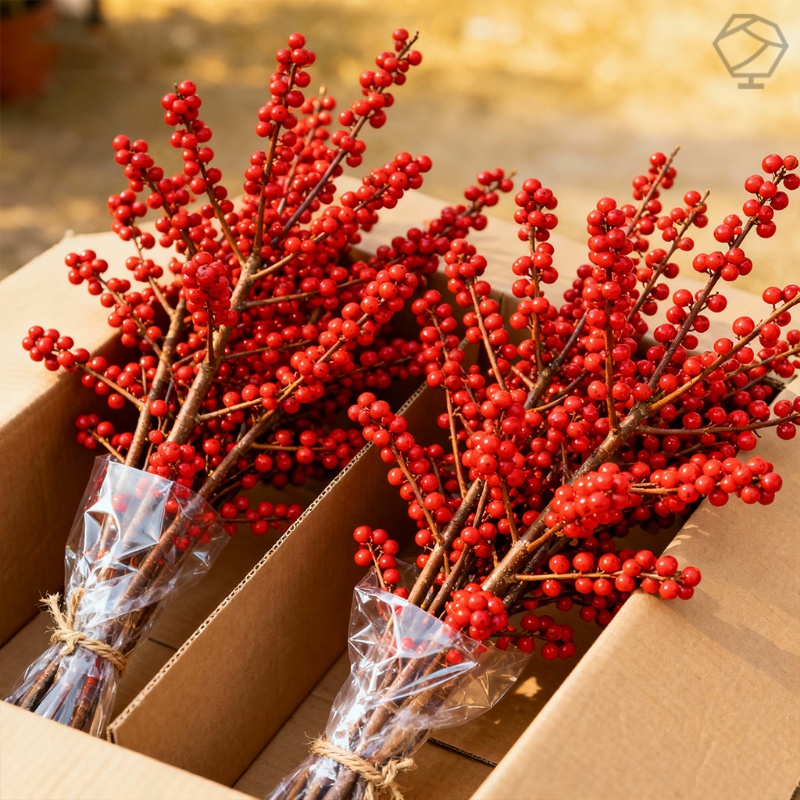 精品北美冬青红果真花鲜切花水培水养植物冬季耐寒室内好养年宵花