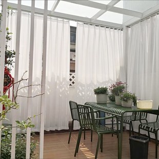户外凉亭防水窗纱防雨阳光房室外葡萄架庭院窗帘阳台客厅白纱定制