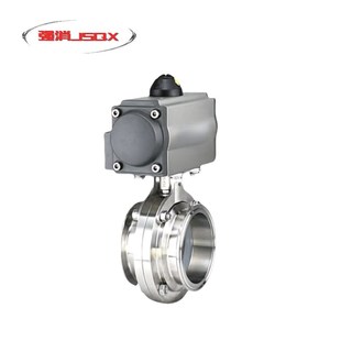 气动不锈钢快装蝶阀D681X-16食品卫生级卧式卡箍卡盘卡套快装阀门