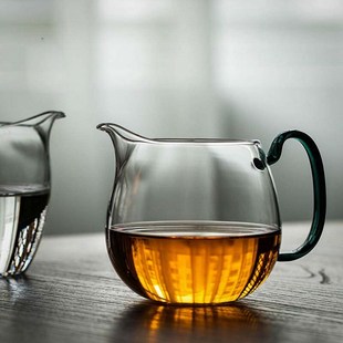 高档玻璃公道杯茶海加厚耐热茶漏公杯透明茶杯网红分茶器功夫茶具