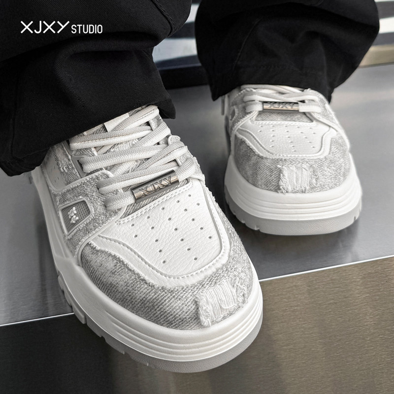 XJXY7cm鞋子男鞋2026春季新款男士休闲鞋男款厚底鞋减震耐磨板鞋