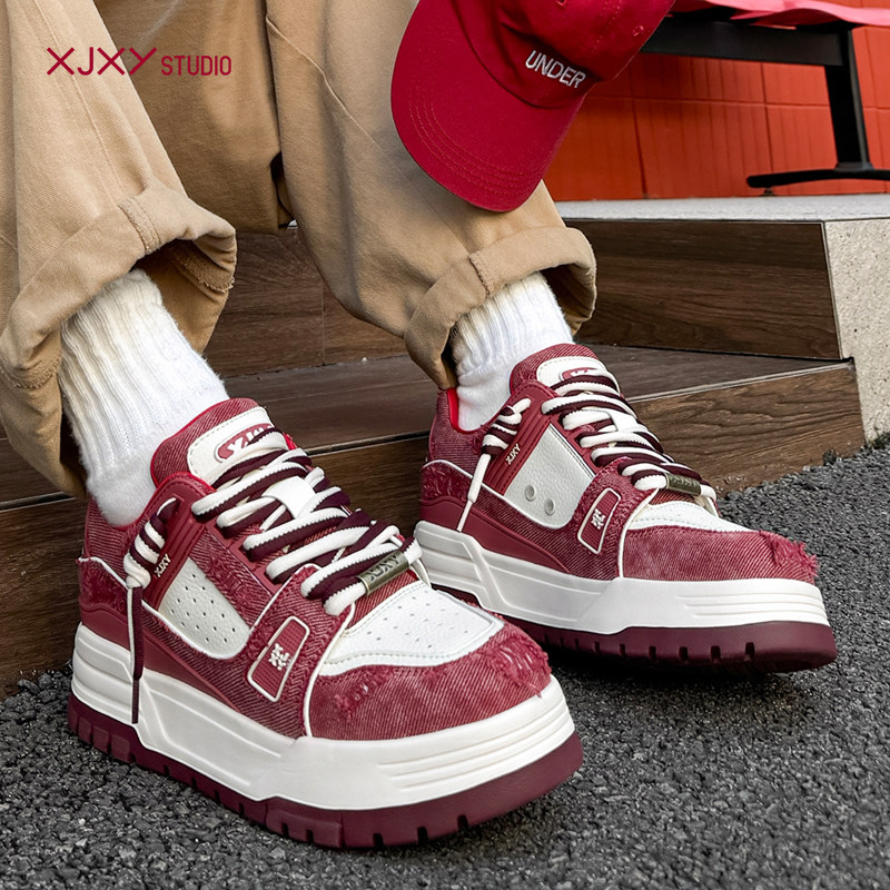 XJXY男士休闲鞋男款透气内增高防滑耐磨鞋子男鞋2026春季新款板鞋