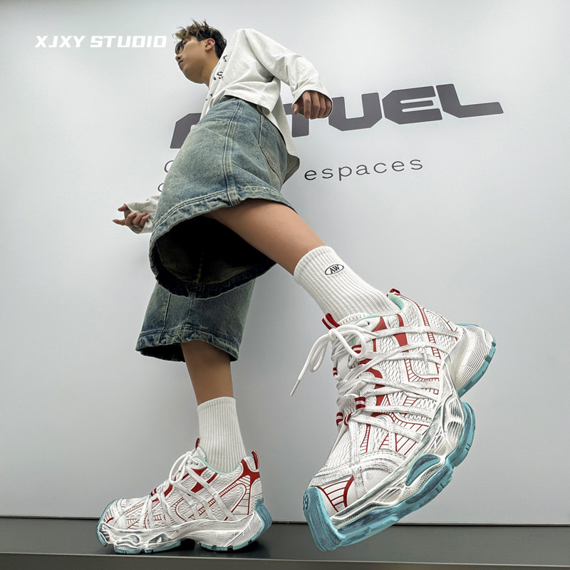 鞋子男鞋2026新款潮流百搭男士休闲鞋透气防臭春季内增高鞋老爹鞋