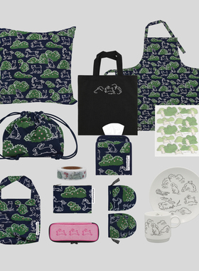 KBP Grove 深绿叶子 手拿包 束口袋 抱枕 北欧风布艺 高级感 绿色