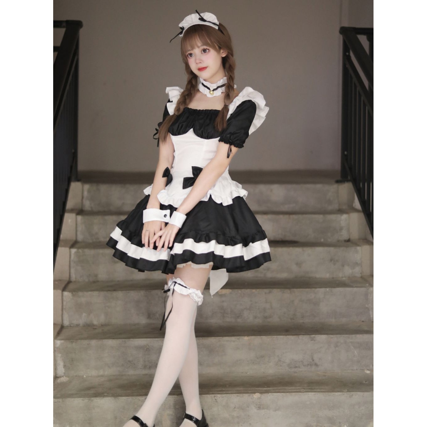 游戏服装 cosplay 奇迹暖暖 黑白巧克力女仆装 lolita公主裙