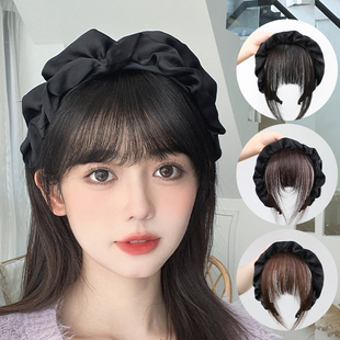 刘海发箍 空气刘海假发女发箍刘海一体真发遮盖头顶自然前额发片