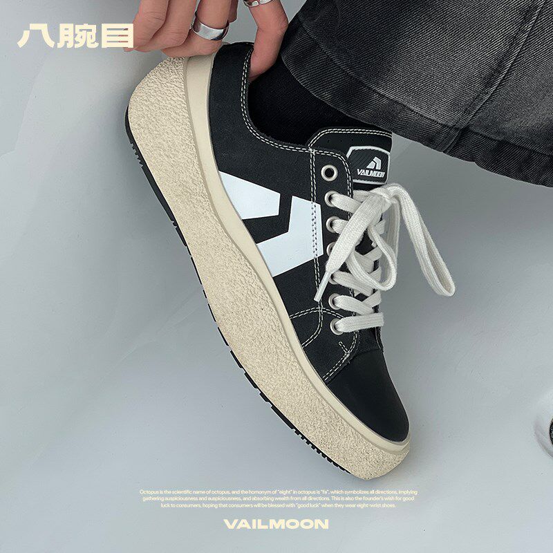 黑白拼接滑板鞋男k款春秋美式高街情侣百搭运动休闲板鞋国潮帆布,流行男鞋,休闲板鞋,淘宝优惠券,粉丝福利购,淘宝优惠卷