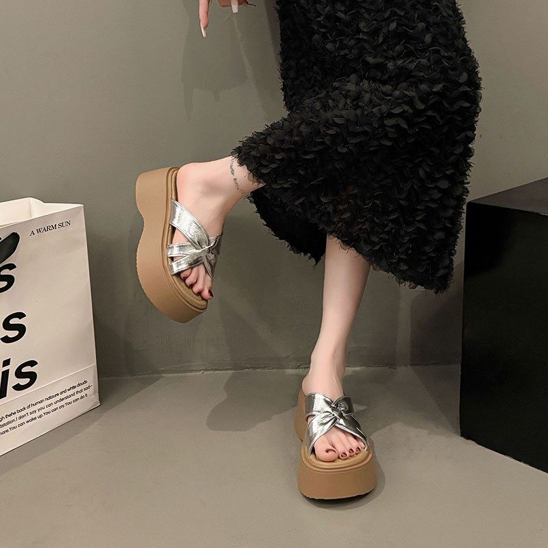 小个子增高7CM厚底小码s凉拖鞋女2025夏季新款交叉带拖鞋百搭凉鞋,女鞋,一字拖,淘宝优惠券,粉丝福利购,淘宝优惠卷