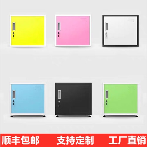 小型单门铁皮矮柜储物柜密码带锁A单个小柜子收纳柜顶柜家用小壁