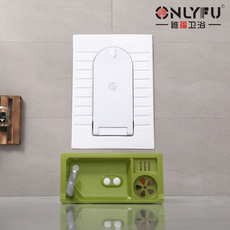 多功能蹲便水箱带洗手p盆带盖翻盖蹲厕卫生间蹲坑大便池防臭小户
