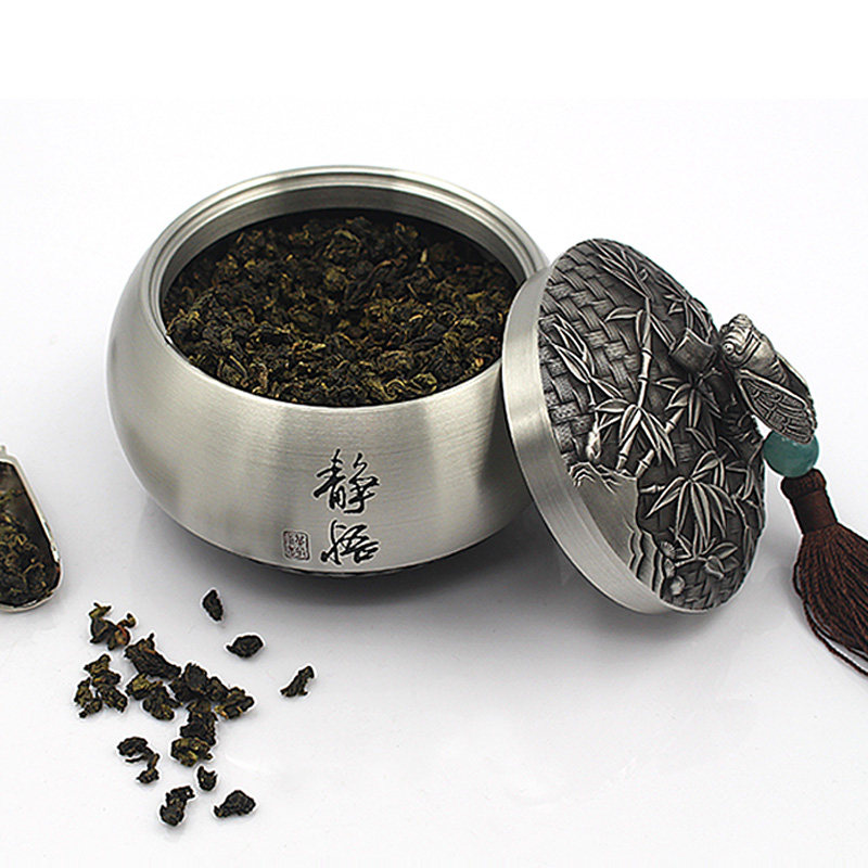密封罐家用大小号储茶罐logo定制礼品H摆件 锡罐纯锡制金属茶叶罐
