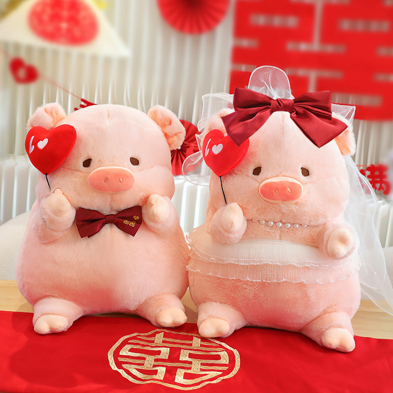 婚房婚庆摆件压床l新婚礼物结婚娃娃一对高档新人喜娃公仔床上新