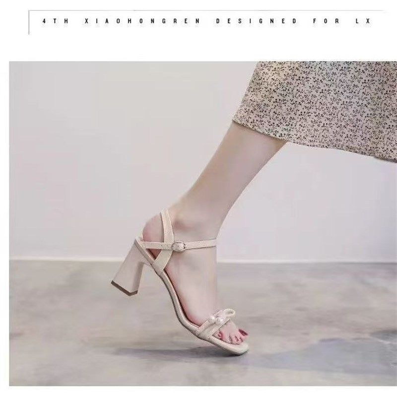 增高6CM粗跟凉鞋女2025夏季新款仙女风中高跟法式一Y字扣带沙滩鞋,女鞋,一字带凉鞋,淘宝优惠券,粉丝福利购,淘宝优惠卷
