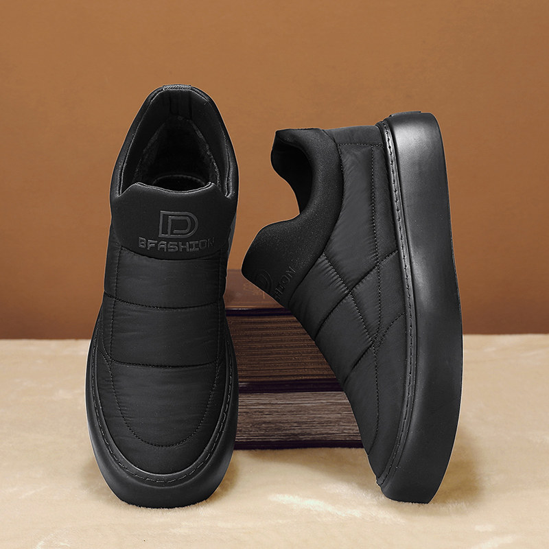 棉鞋男冬季加绒保暖休闲运动鞋男士一脚蹬防滑冬天U二棉羽绒面包