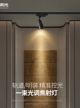 一束光聚光射灯可调焦客厅清吧民宿酒吧餐厅博物馆展X厅明装轨道