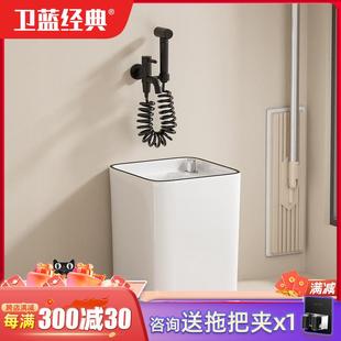 迷你小号拖把池30cm阳台落地拖把盆小尺寸家用拖布池WM11 卫蓝经典