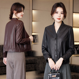 真皮皮衣女短款 气质海宁机车皮夹克小外套 绵羊皮2025春秋新款 时尚