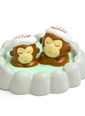 墙角生物呆萌乐嘻猴澡堂泡澡diy手办微景观创意小清新造景公仔