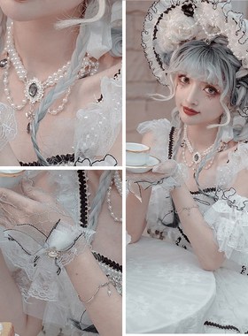 【暗夜星辰】小物帽子Bntv 扁帽项链手套手工头饰花嫁颈饰发饰配