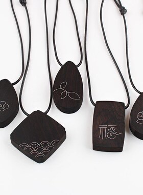 复古民族风长款项链女百搭毛衣链镶银黑檀木吊坠饰品源头工厂直销