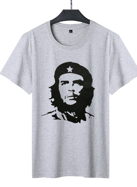 潮流男式短袖ti恤男韩版大码宽松圆领背心青年切格瓦拉男装上衣