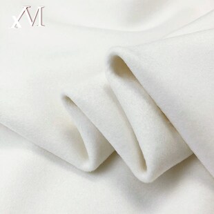 高支纯白全毛双面呢面料 漂白本白双面羊绒面料 大衣布料现货