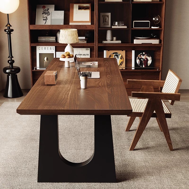 实木电脑桌卧室书桌台式家用餐桌办公会议桌写字桌长条工作台