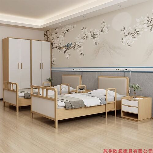 适老化老年床敬养老院实木自理护理床手摇扶手老单床构具