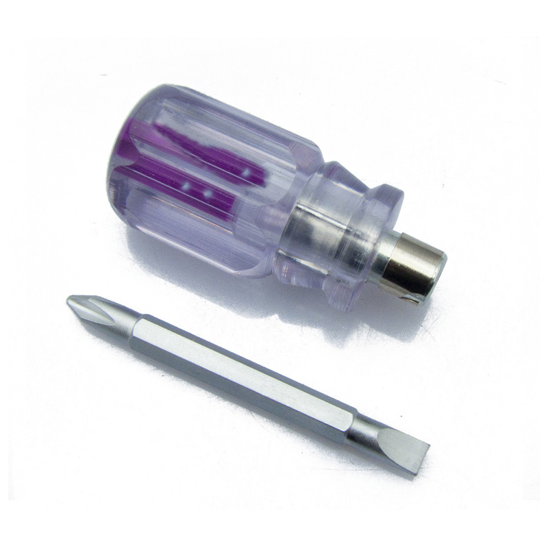 头两用多功能螺丝刀 十字一字带磁迷你短柄伸缩螺丝批锥子