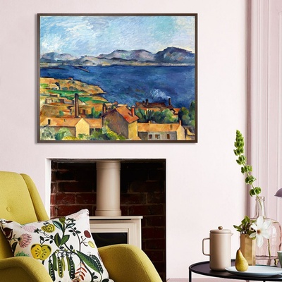 塞尚静物风景油画古典欧式文艺有框画替换内画墙挂画壁画