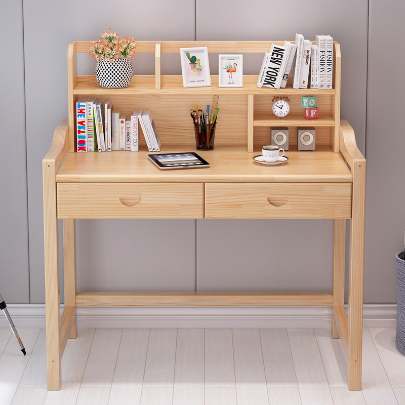 现代升降学习桌儿童写字桌家用办公电脑桌实木书桌学生写字台