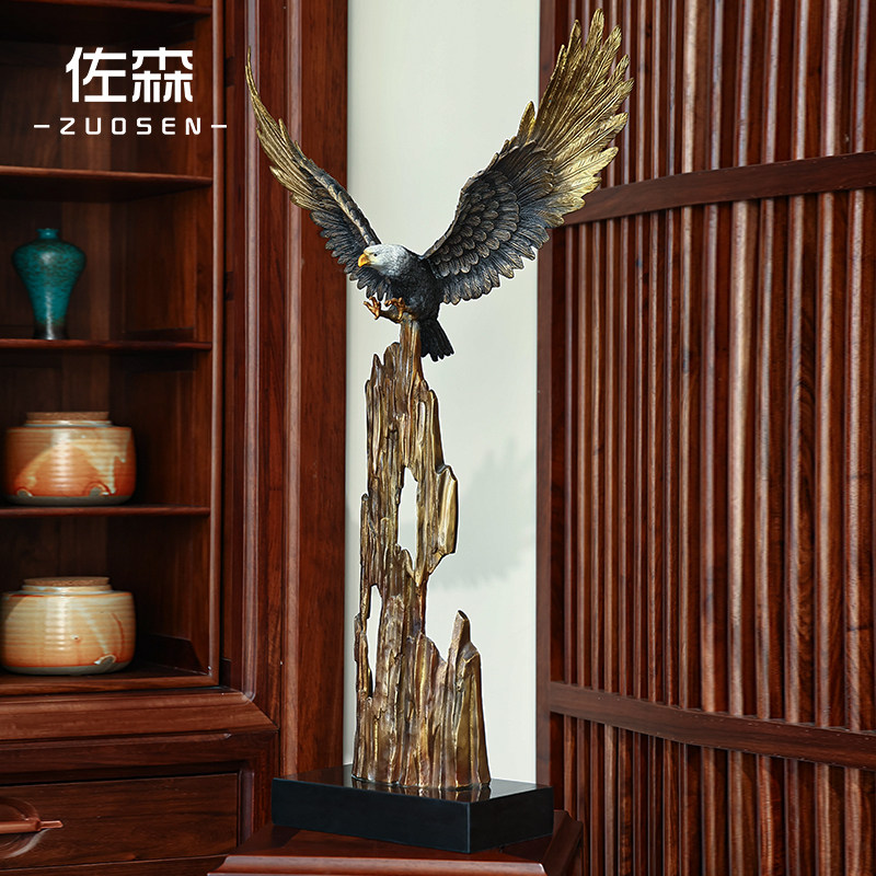 佐森大展宏图黄铜鹰办公室饰大鹏展翅玄关摆设乔迁业礼品