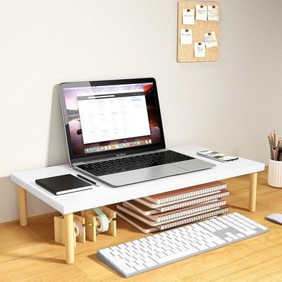 电脑机托架底座增高实木架子台式机机拖托盘置物机箱抬高垫高