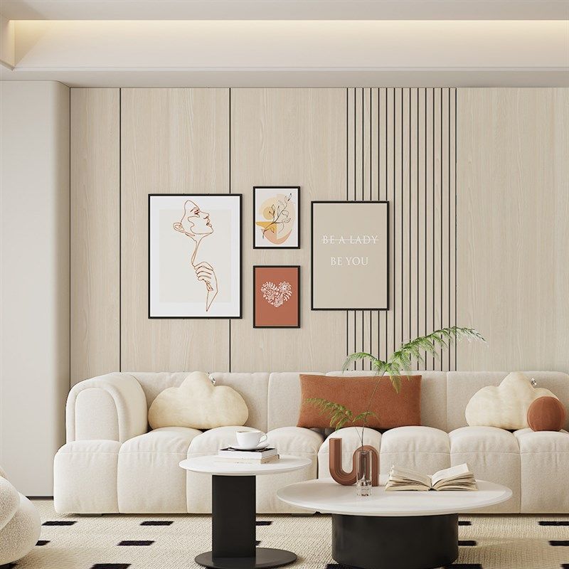 墙纸自粘立体格h栅墙板卧室客厅电视背墙防水防潮壁纸墙面装饰贴,家居饰品,软装墙贴,淘宝优惠券,粉丝福利购,淘宝优惠卷