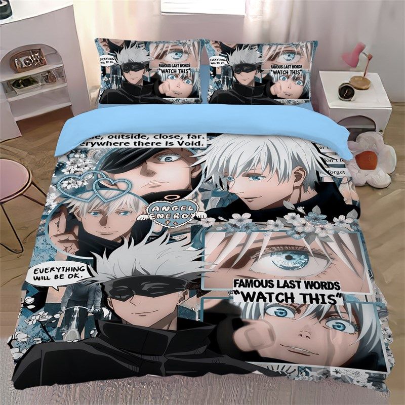 儿童卡通咒术回战四件套床品全棉被罩学生宿Q舍床单夏目友人帐,床上用品,床品套件/四件套/多件套,淘宝优惠券,粉丝福利购,淘宝优惠卷